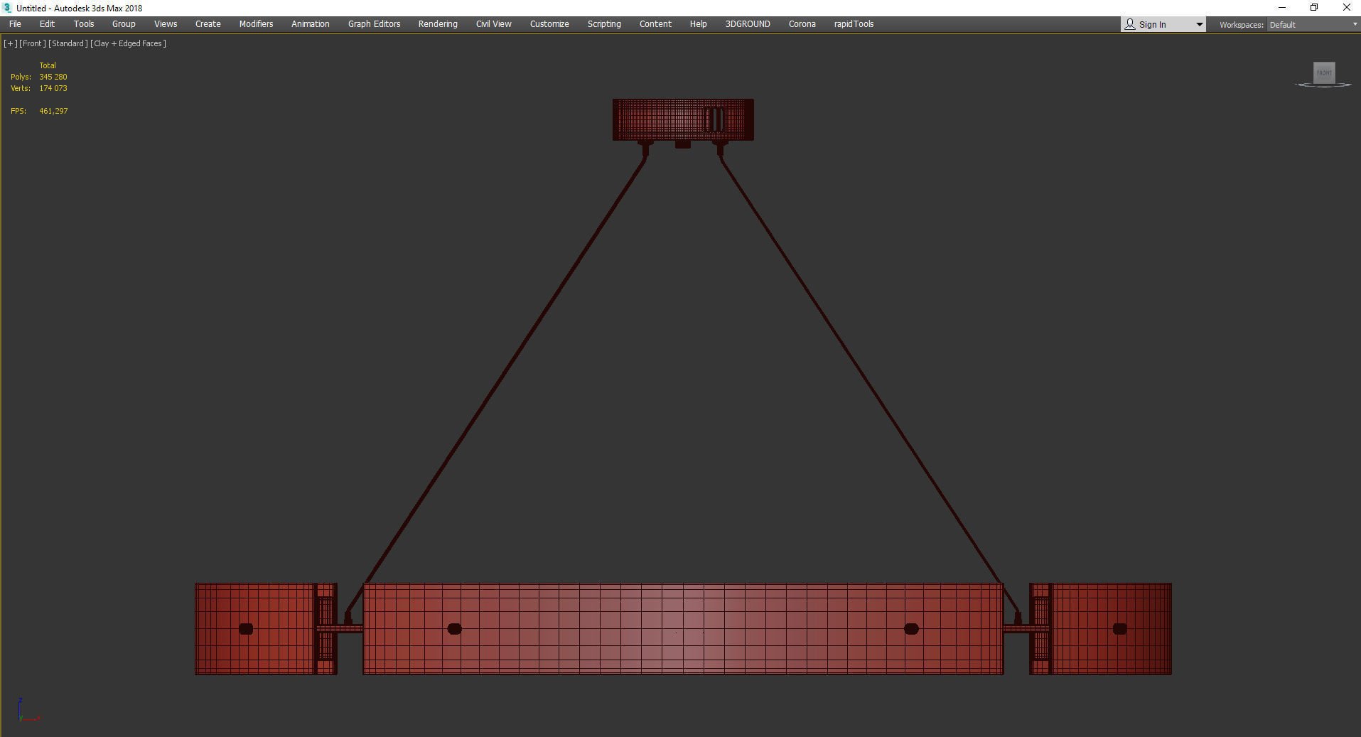 Hudson Chandelier Low-poly 3D model_3