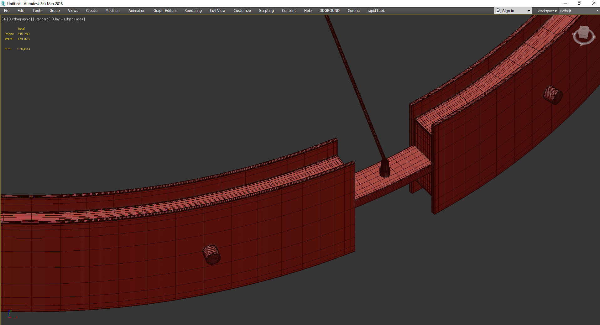 Hudson Chandelier Low-poly 3D model_5