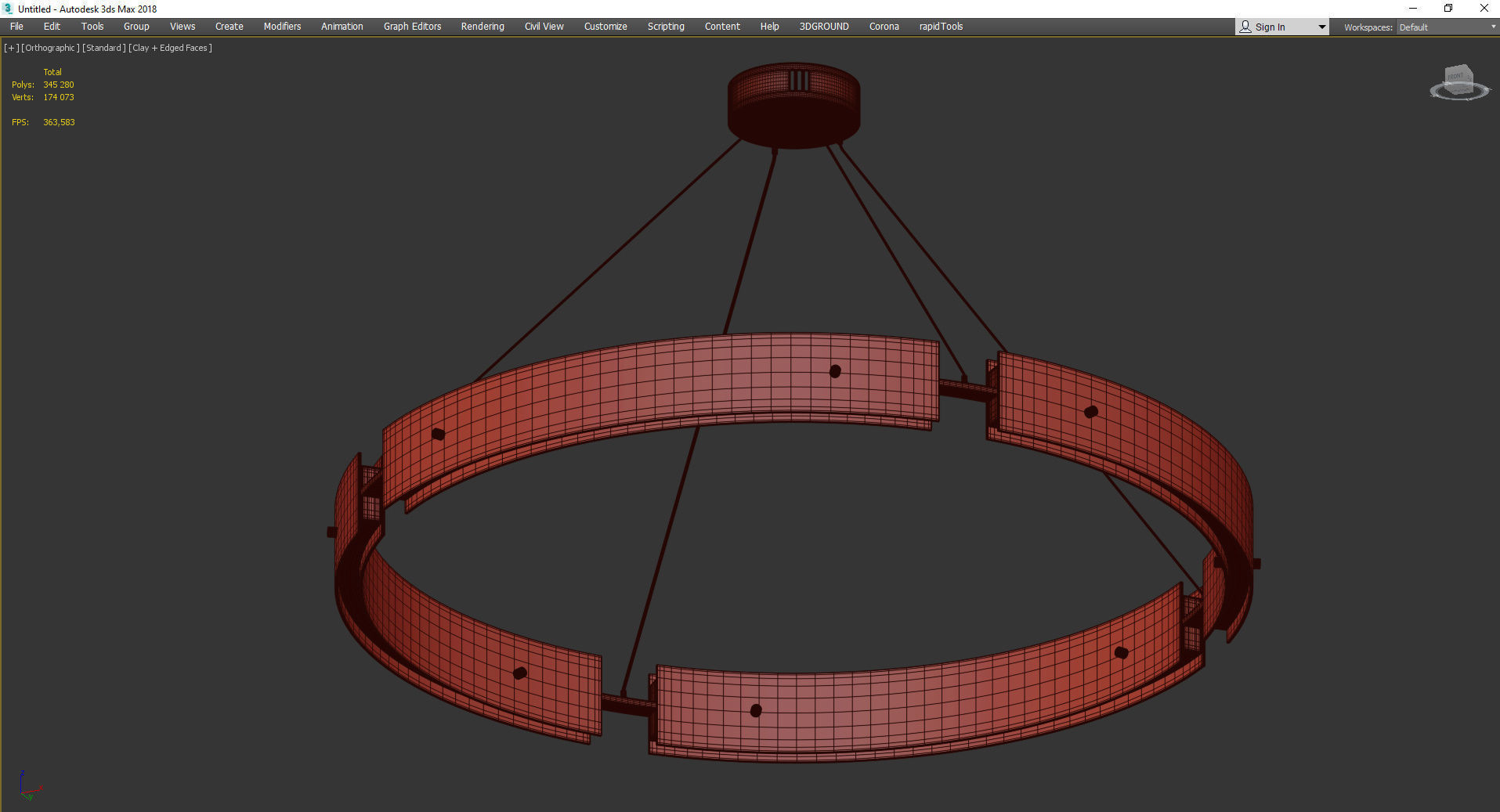 Hudson Chandelier Low-poly 3D model_4