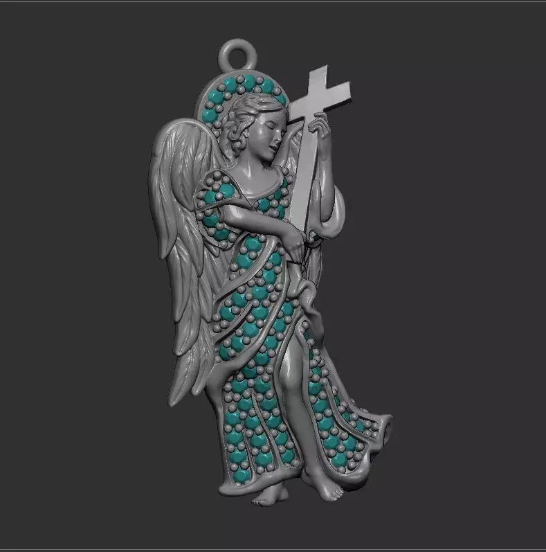 Pendant of the angel of justice 3D print model_0