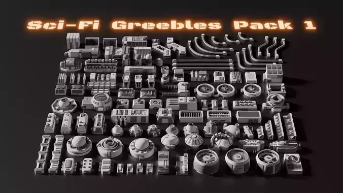 Sci-Fi Greebles Pack 1 3D model