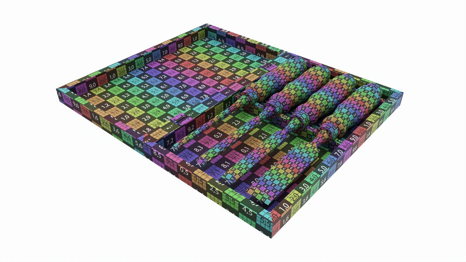 Chisel set in wooden box 3D model_8