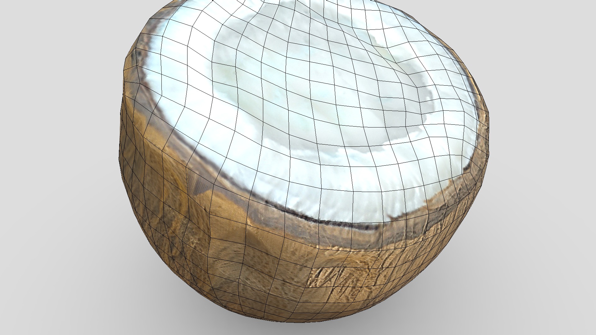 Coconut Piece Filled Low-poly 3D model_10