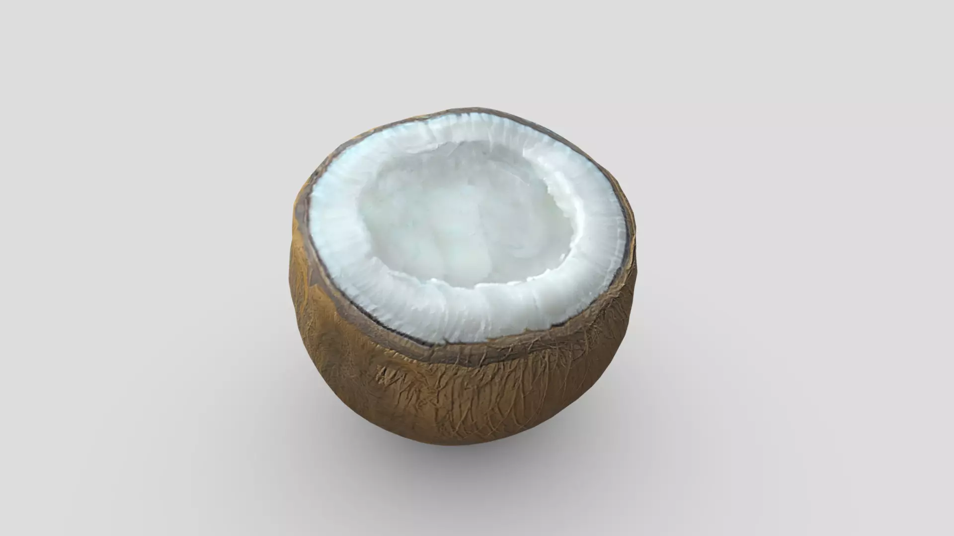 Coconut Piece Filled Low-poly 3D model_0