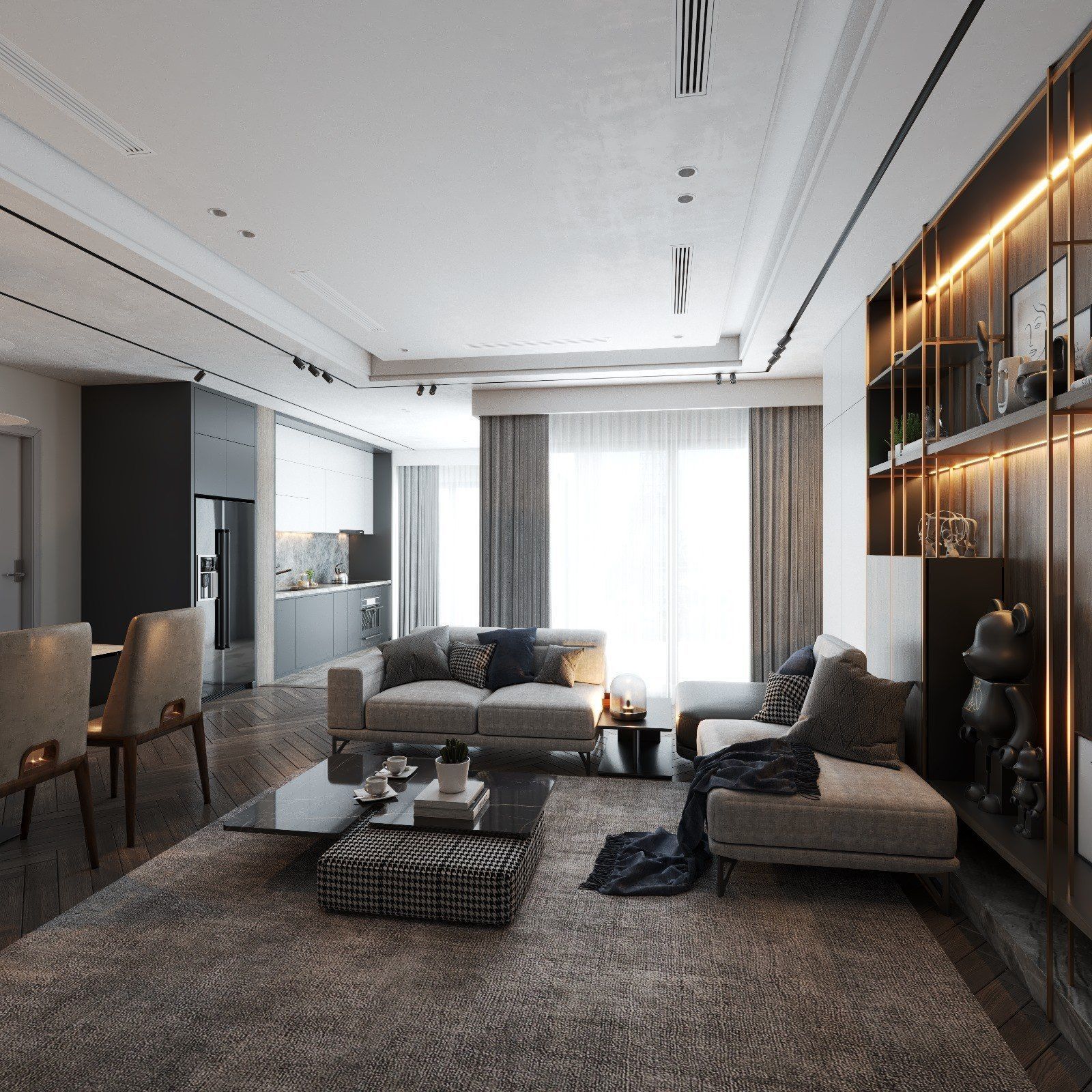 Modern living room  3D model_2