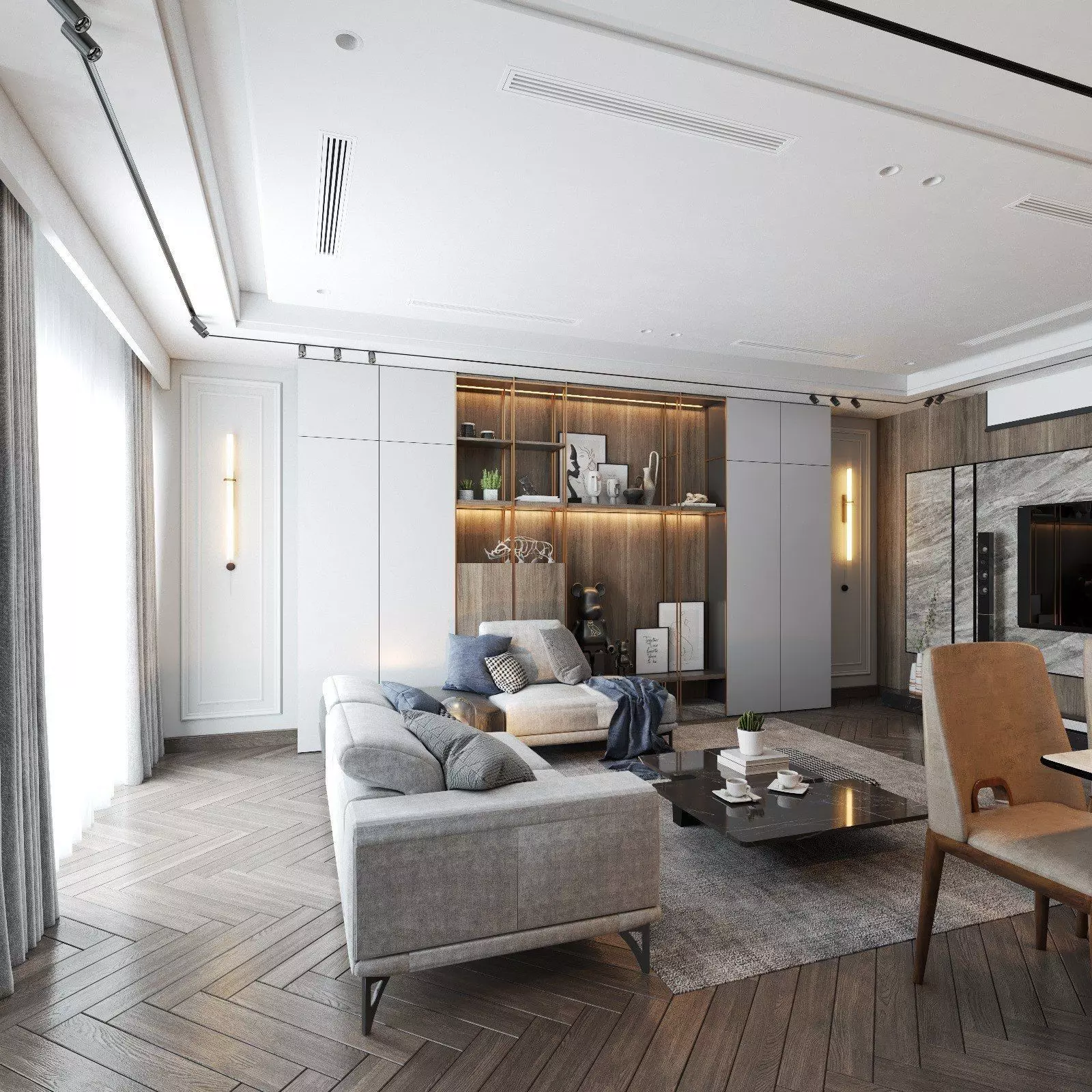 Modern living room  3D model_0