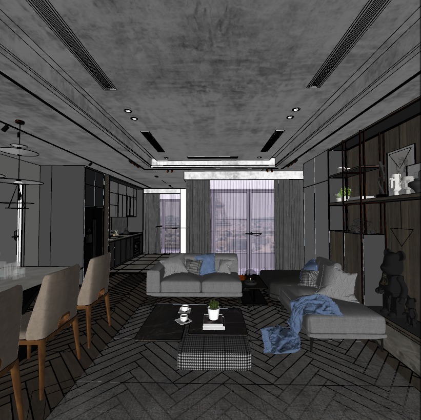 Modern living room  3D model_10