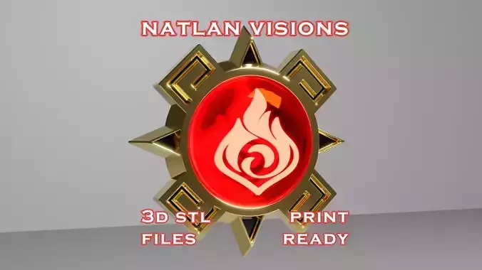 Natlan Vision Set - Genshin Impact - Vision Frame 7 Vision Stone 3D print model