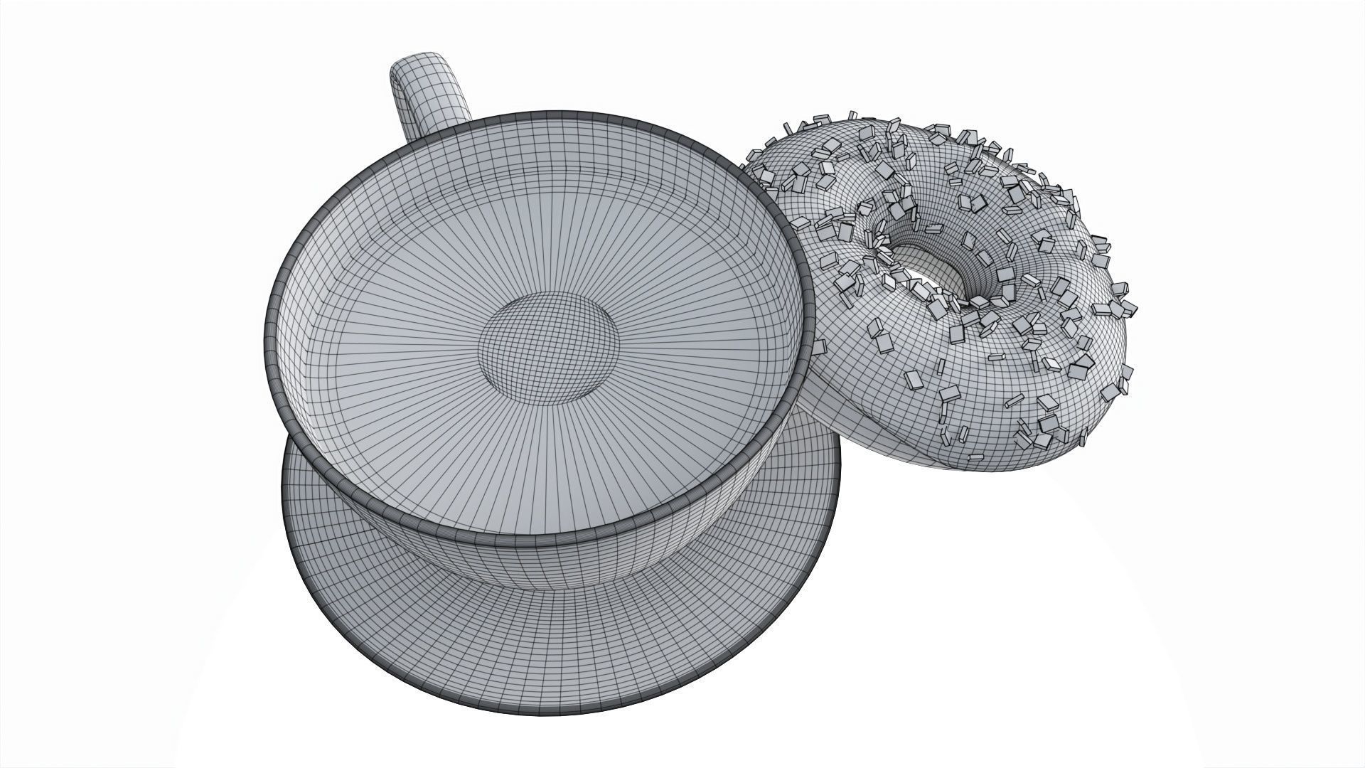 Coffee cup with donut 3D model_6