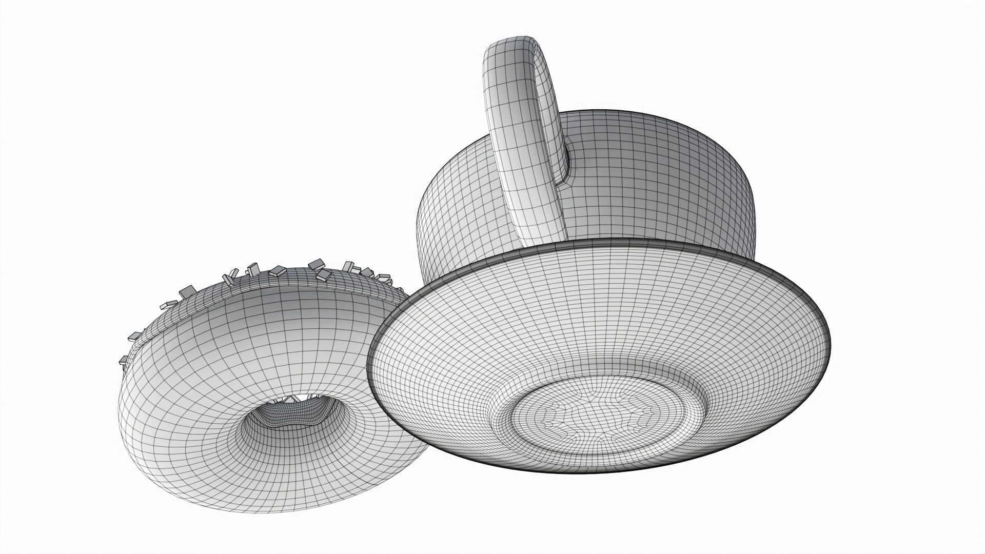 Coffee cup with donut 3D model_7