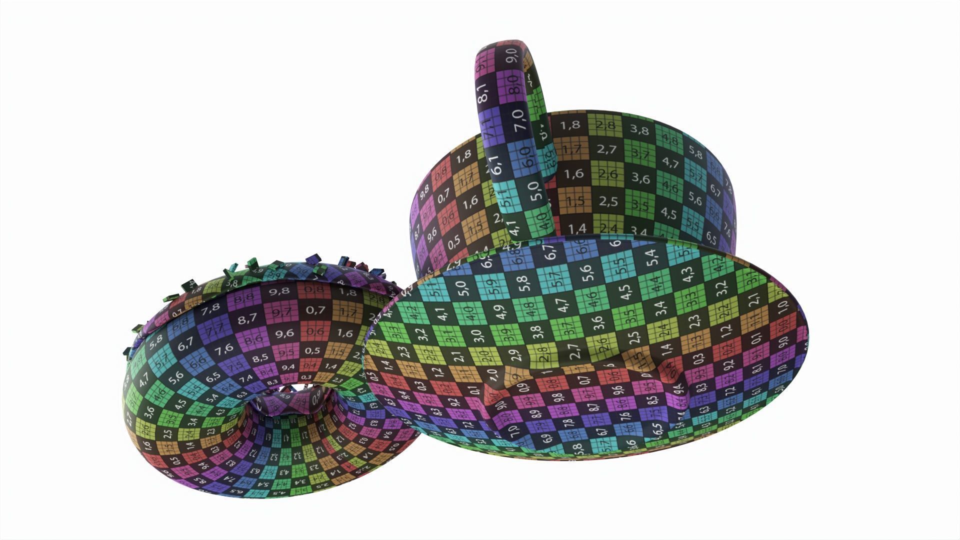 Coffee cup with donut 3D model_9