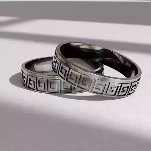Ancient Greek pattern ring - History jewelry - band ring 3D print model