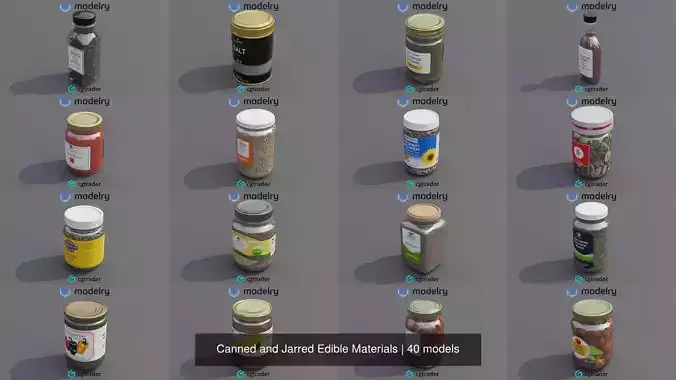 Canned and Jarred Edible Materials 3D Model Collection