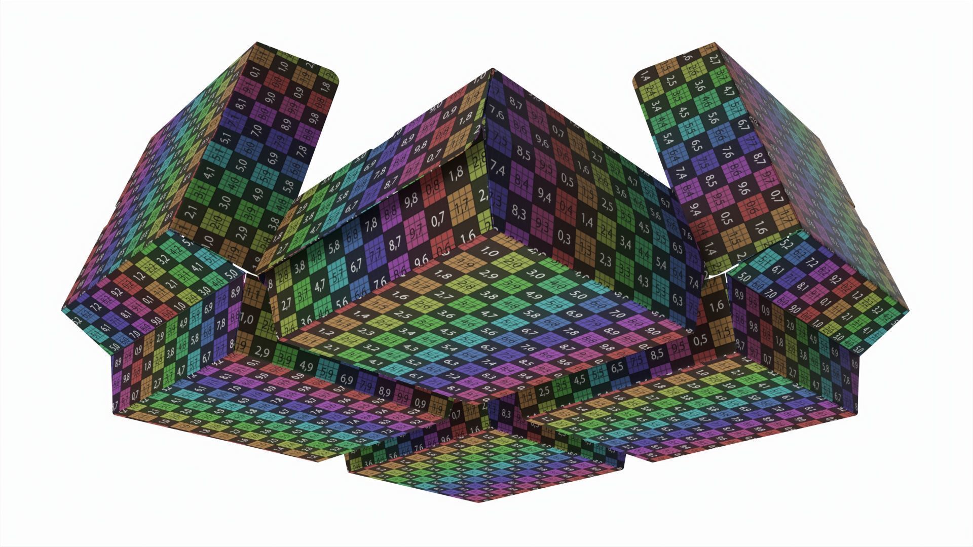 Donuts in cardboard boxes 3D model_10