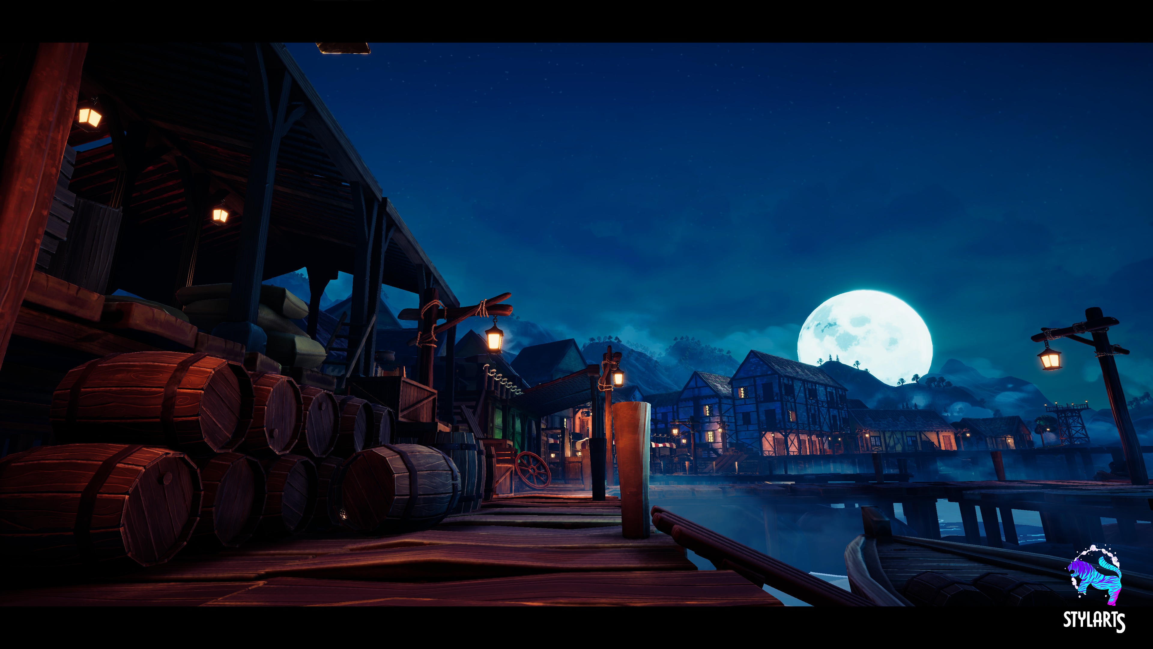 Modular Stylized Village Low-poly 3D model_6