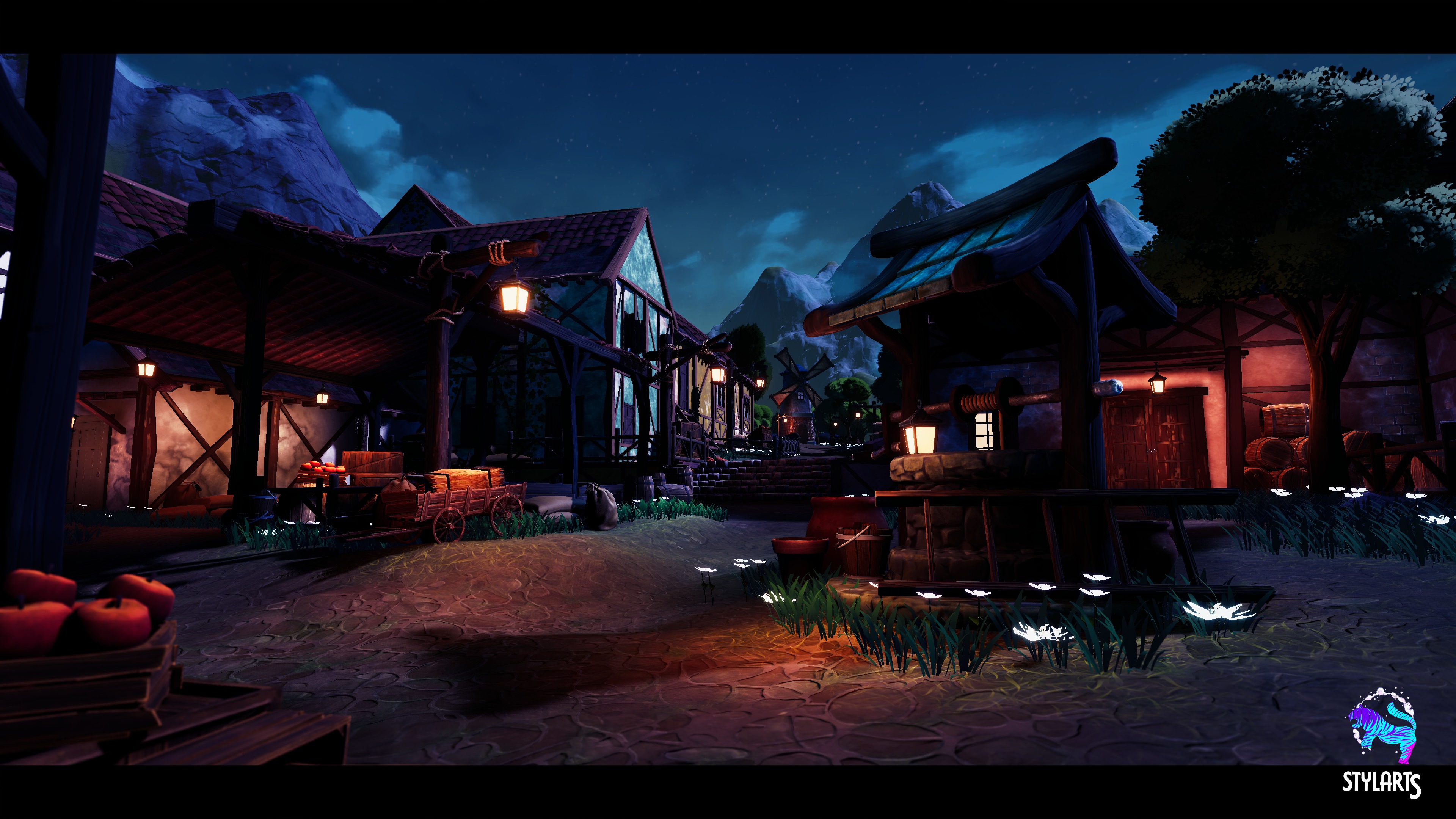 Modular Stylized Village Low-poly 3D model_20