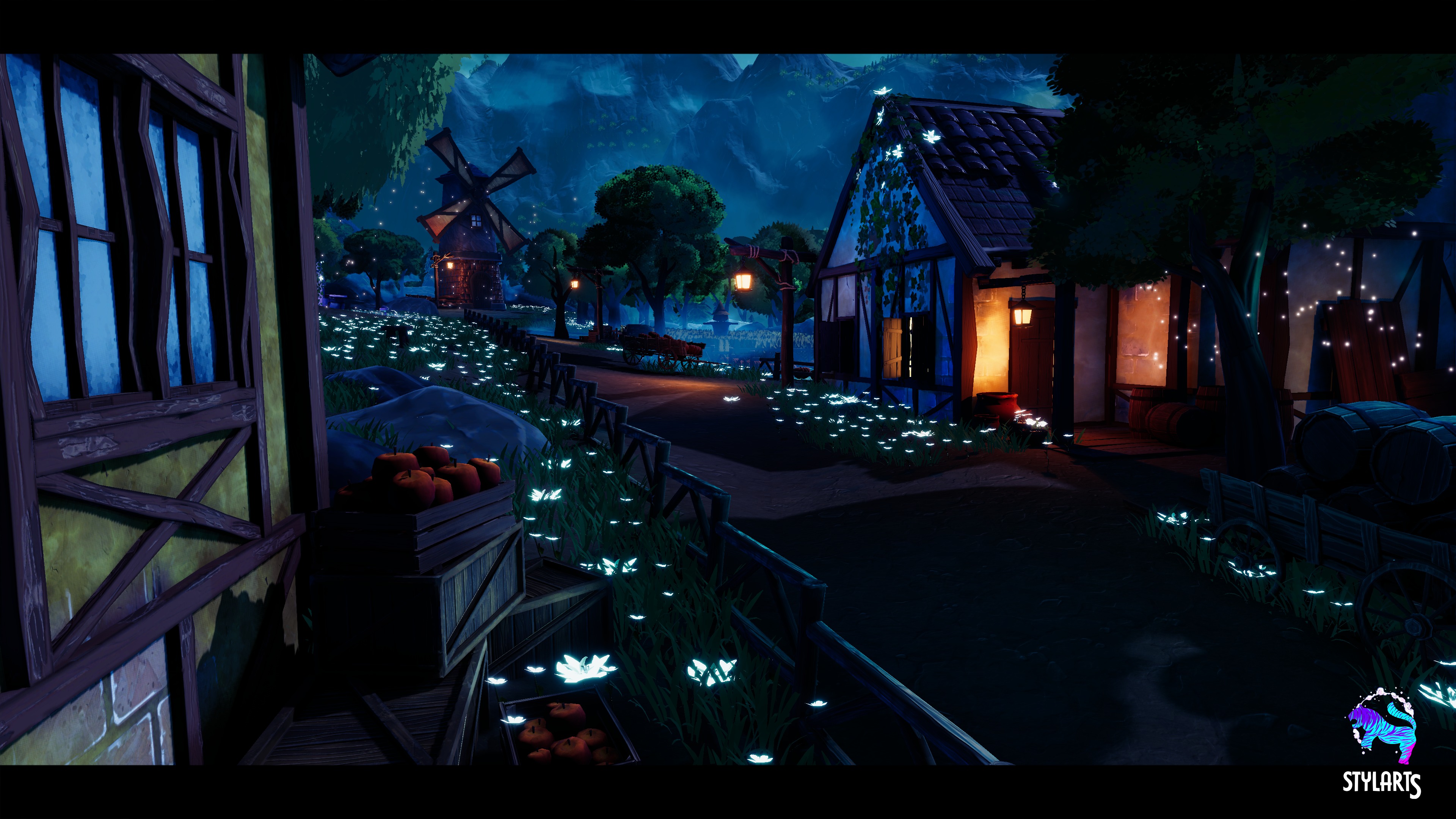 Modular Stylized Village Low-poly 3D model_7