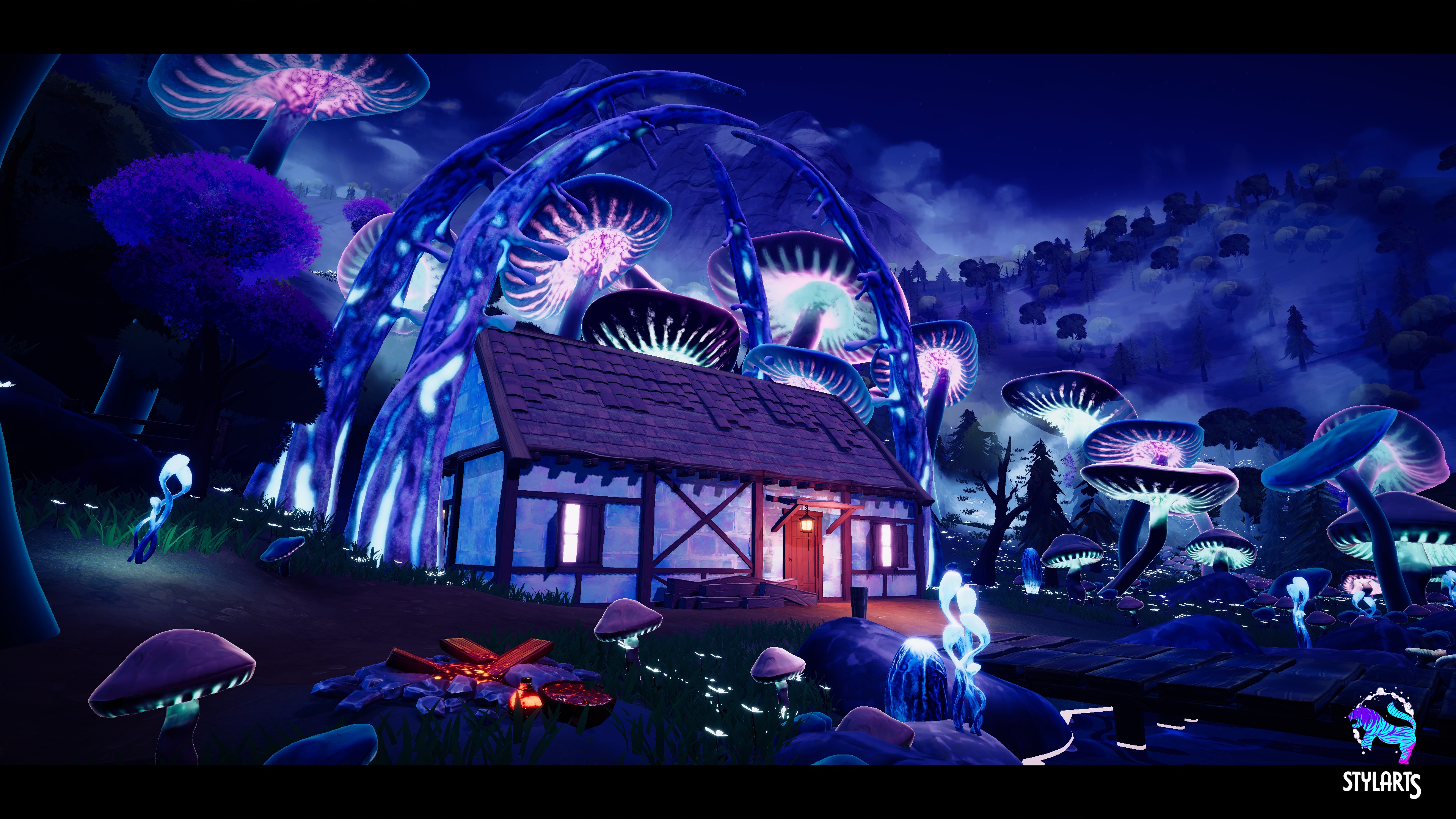 Modular Stylized Village Low-poly 3D model_12