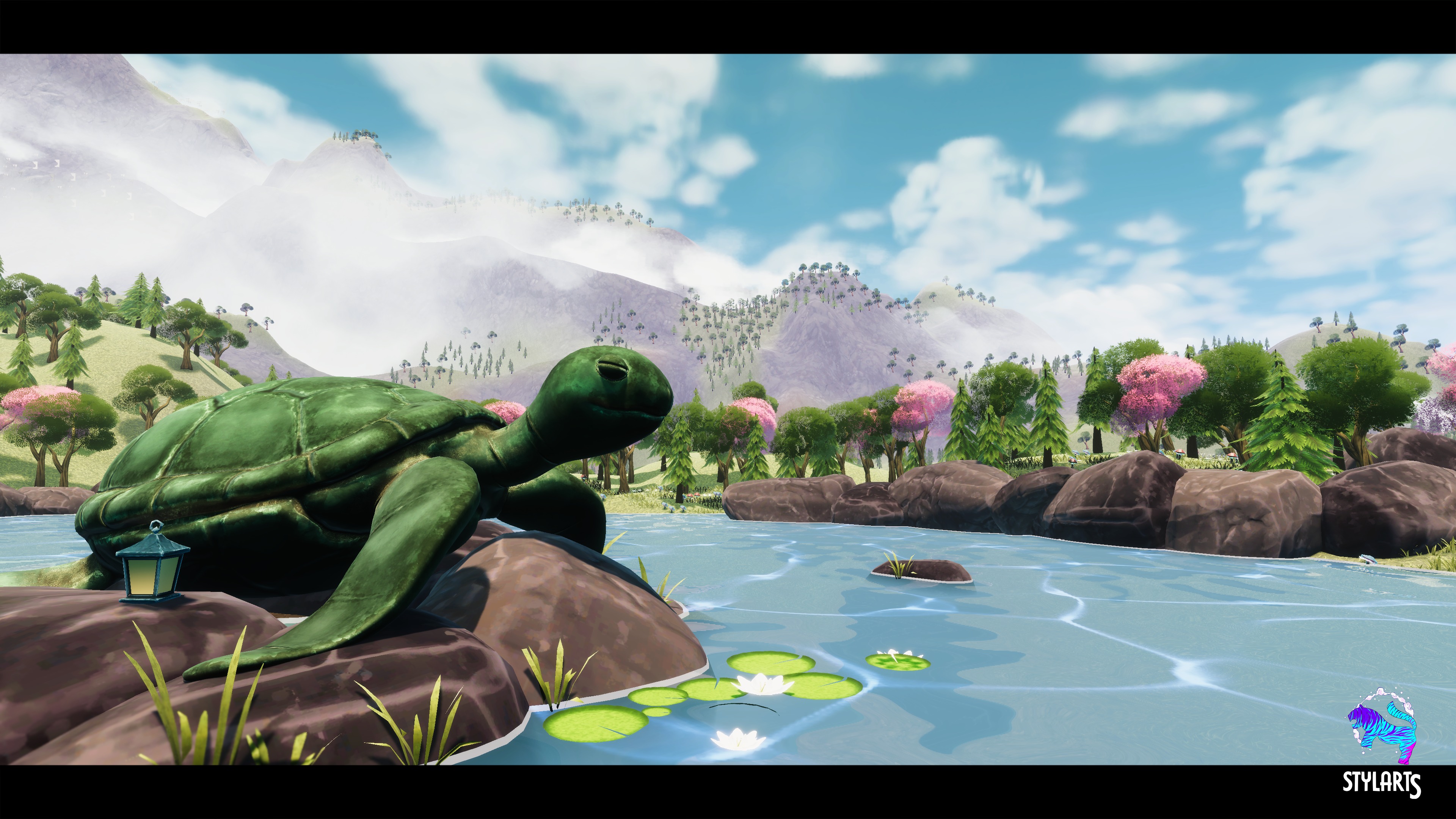 Modular Stylized Village Low-poly 3D model_16