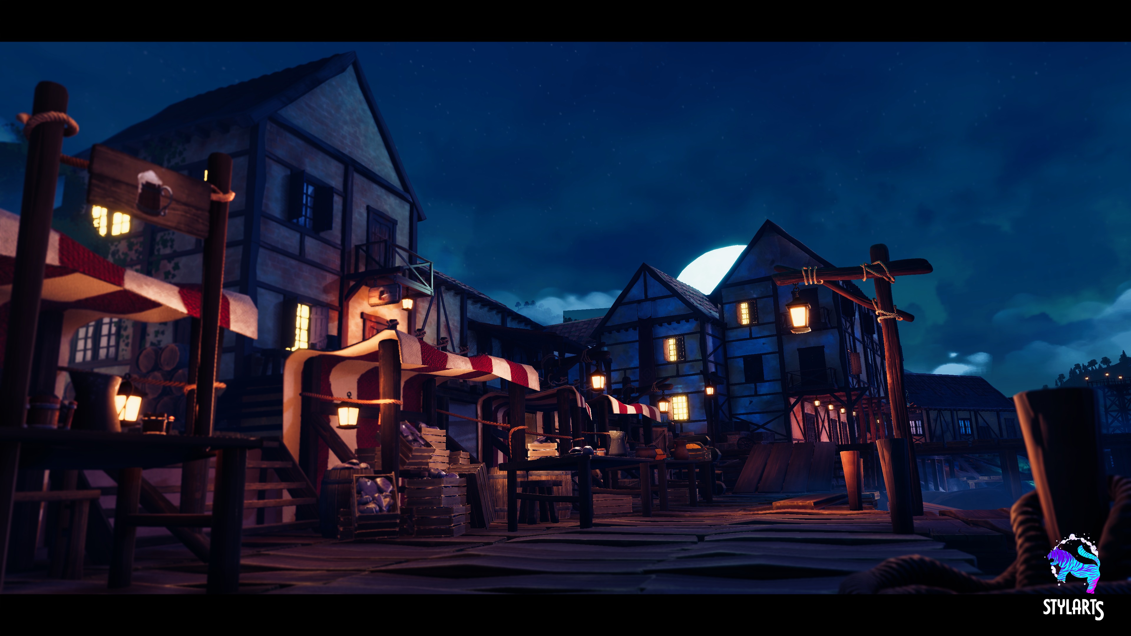 Modular Stylized Village Low-poly 3D model_10