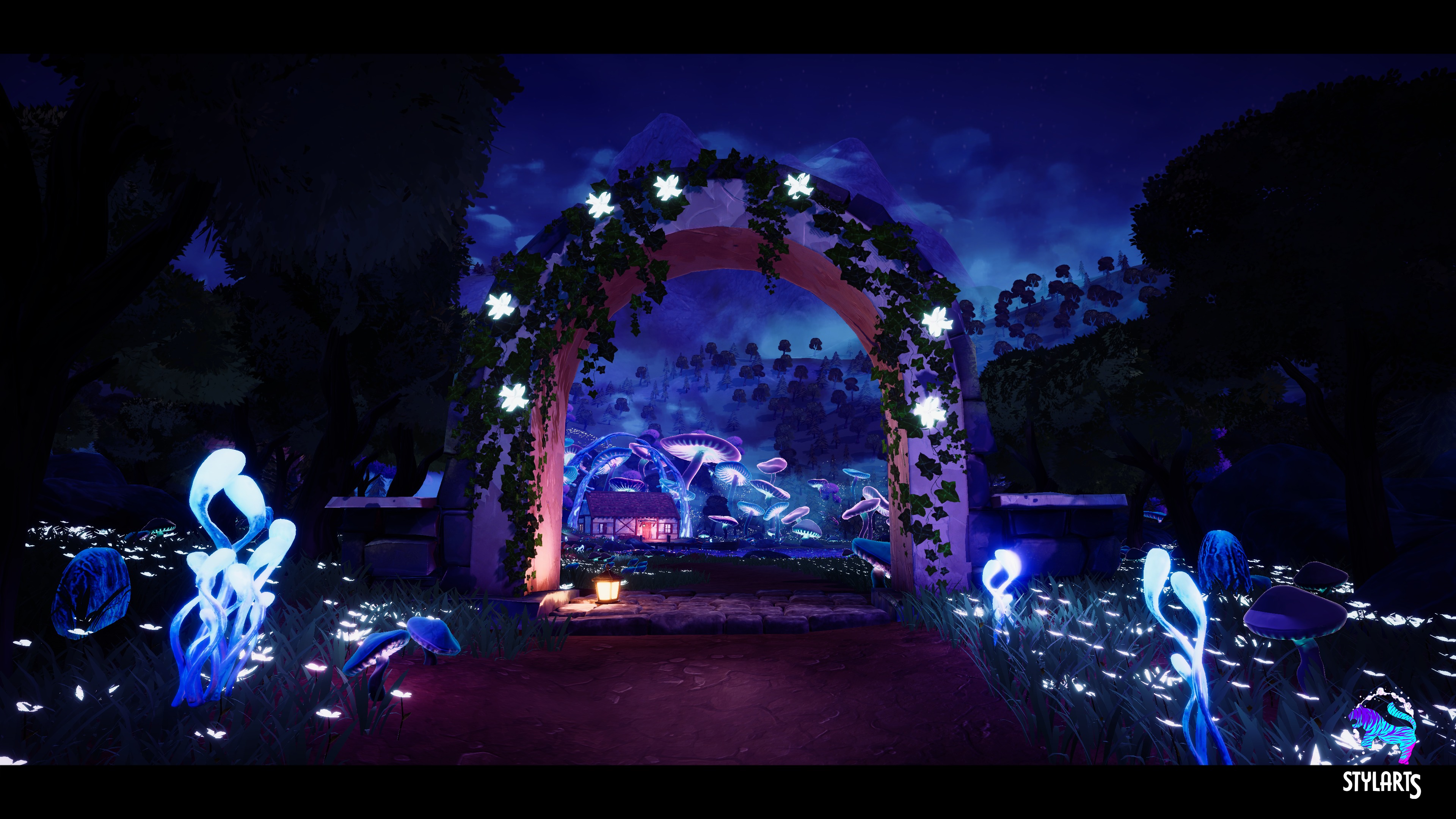 Modular Stylized Village Low-poly 3D model_4