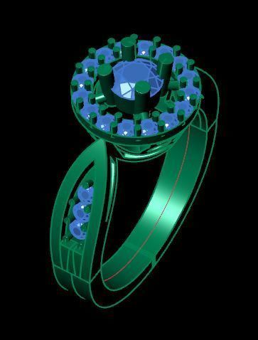 daimond ring 3D print model_9