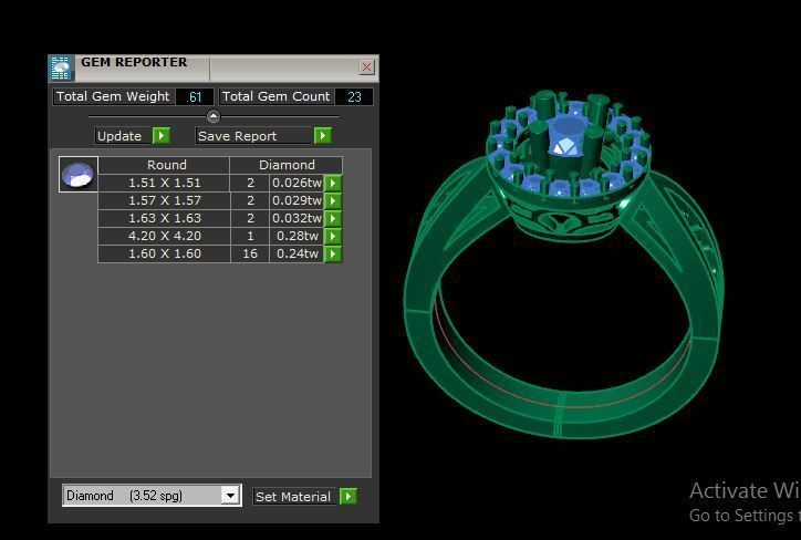 daimond ring 3D print model_16