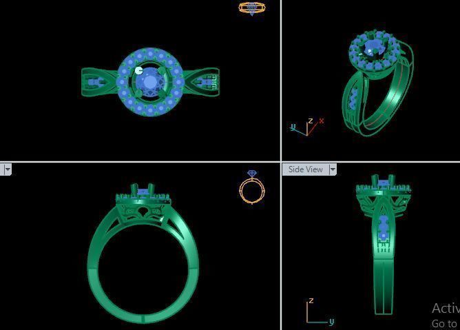 daimond ring 3D print model_14