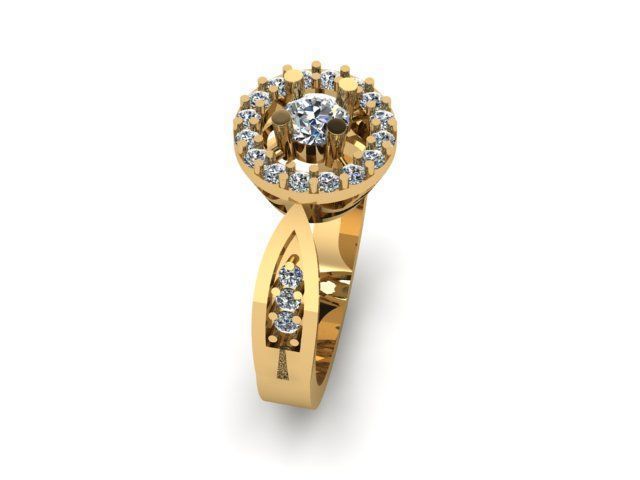 daimond ring 3D print model_6