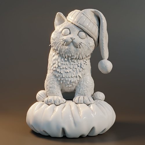 cute cat Statue 3D print model