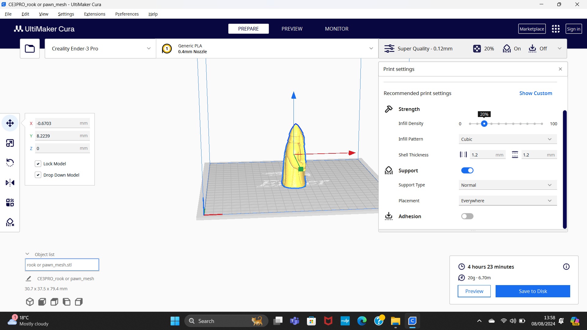 Lewis Rook and Pawn 3D print model_1