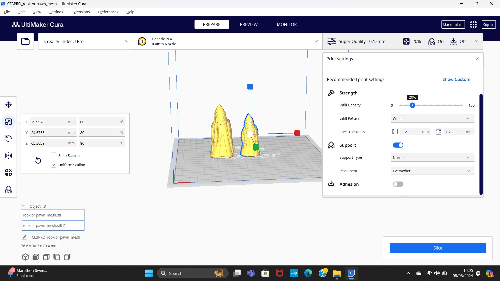 Lewis Rook and Pawn 3D print model_2