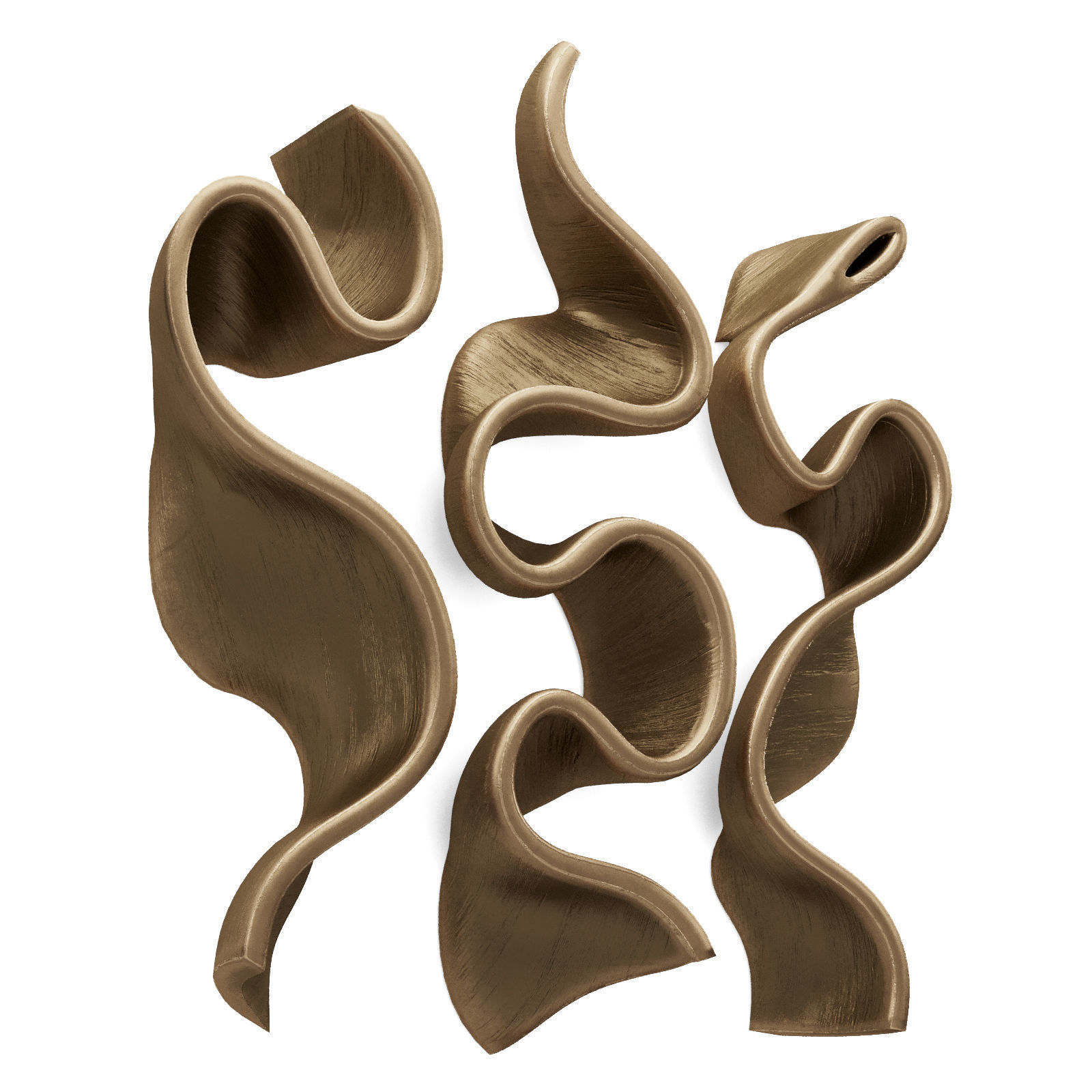 Wave stripe wall art Low-poly 3D model_5