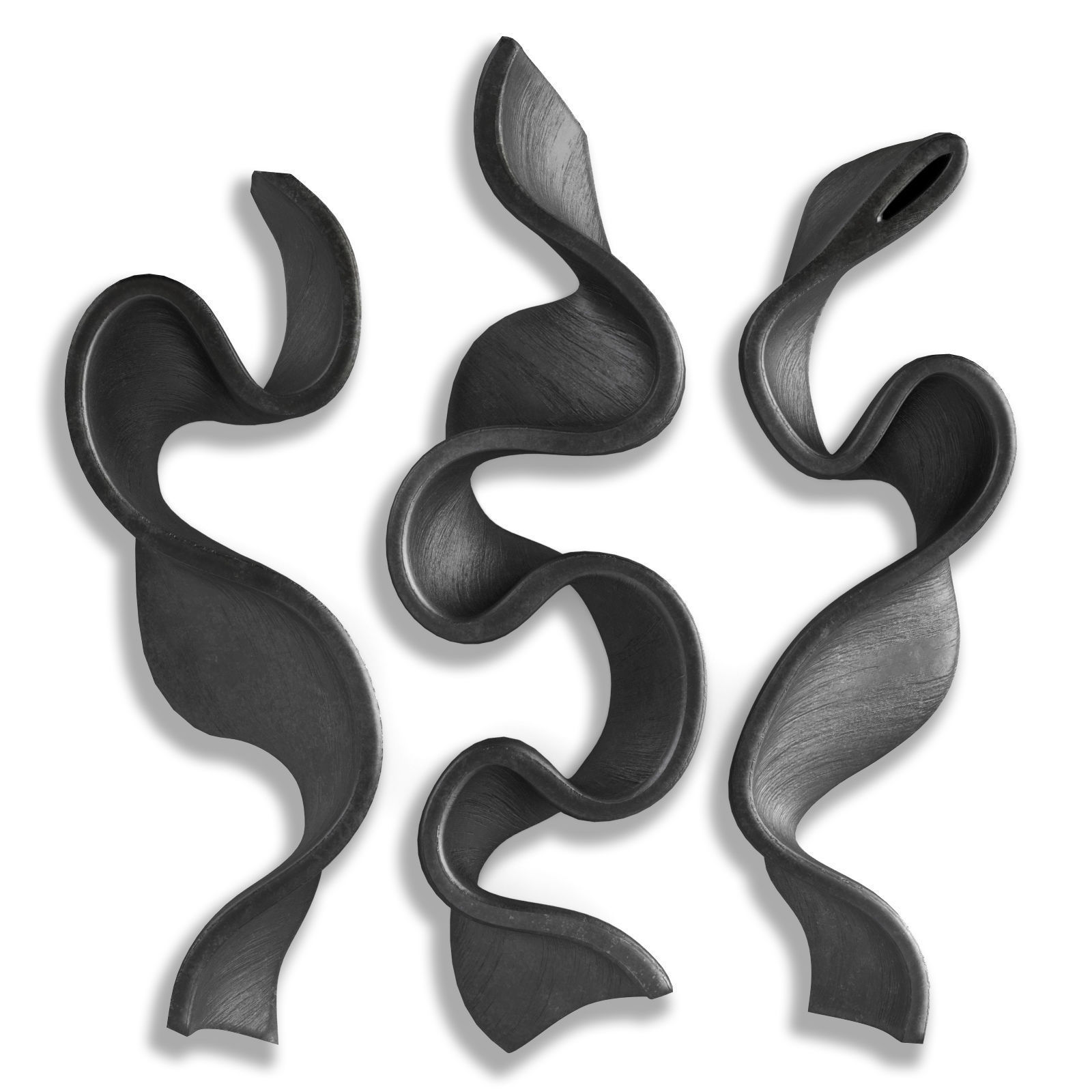 Wave stripe wall art Low-poly 3D model_1