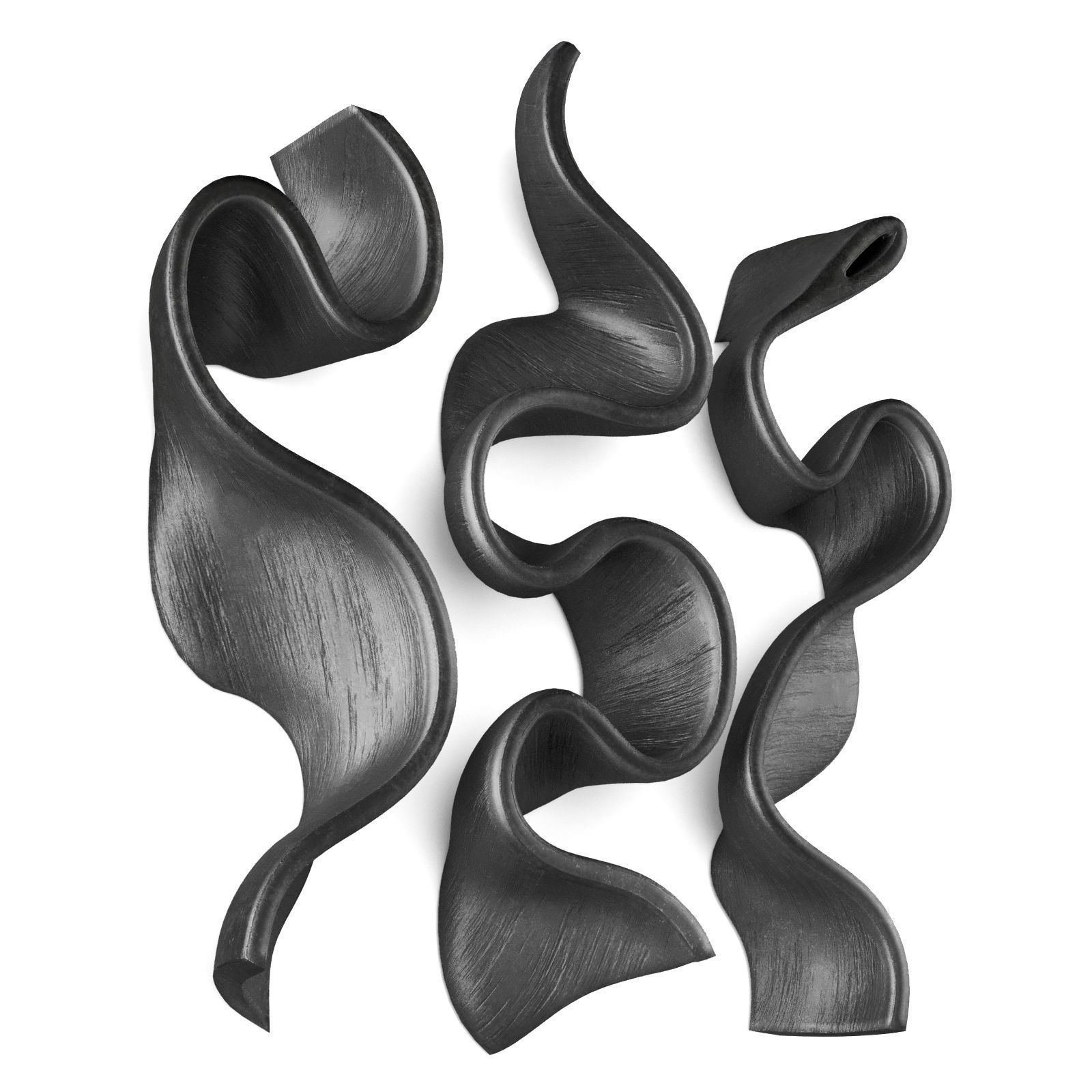 Wave stripe wall art Low-poly 3D model_3