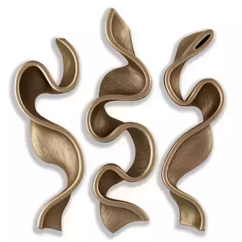 Wave stripe wall art Low-poly 3D model