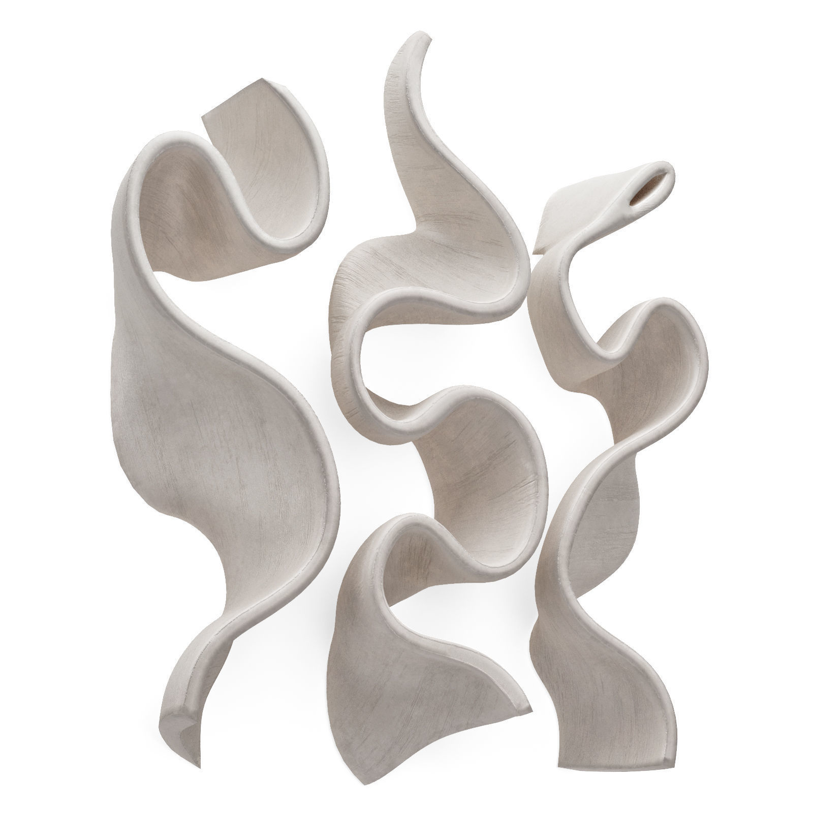 Wave stripe wall art Low-poly 3D model_4