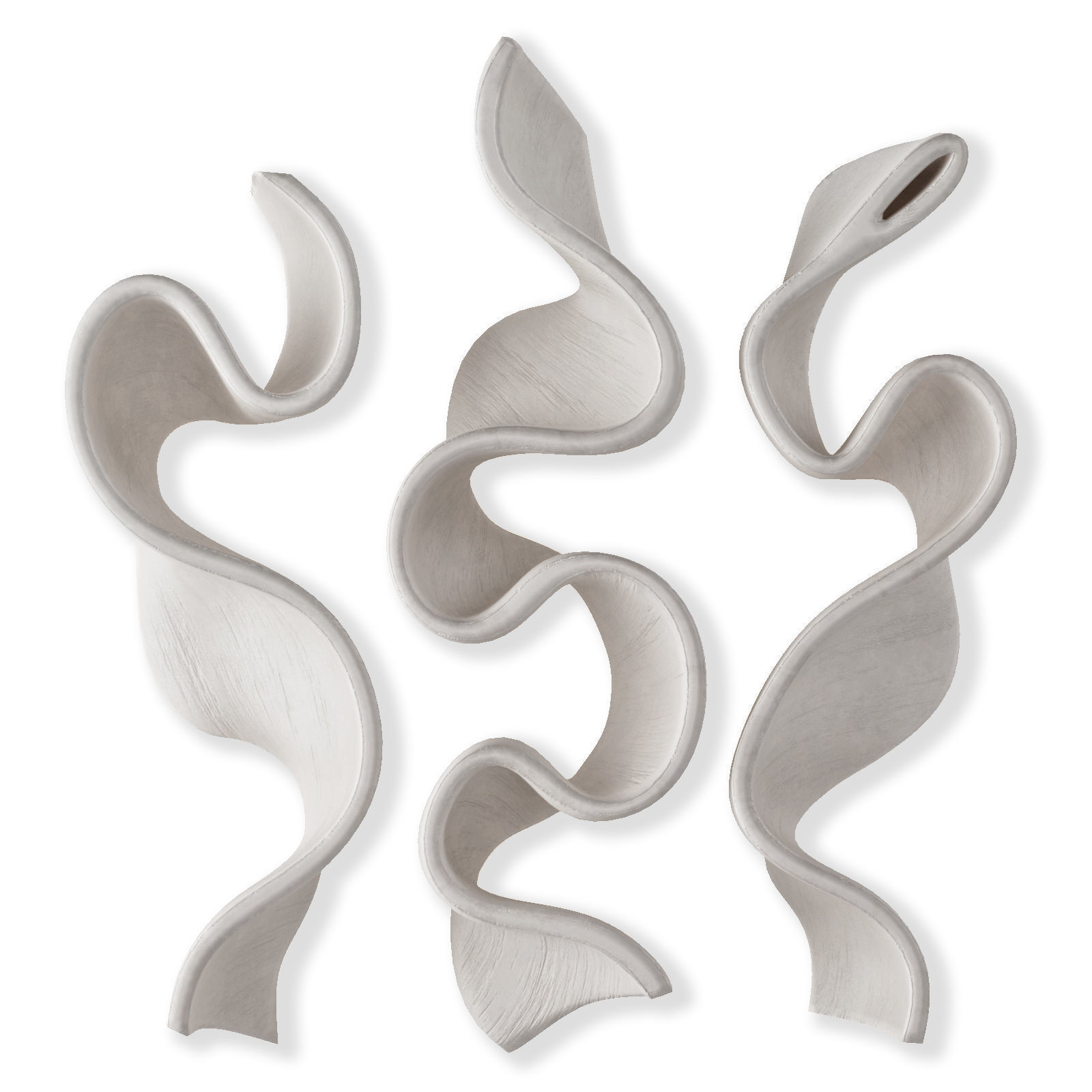 Wave stripe wall art Low-poly 3D model_2