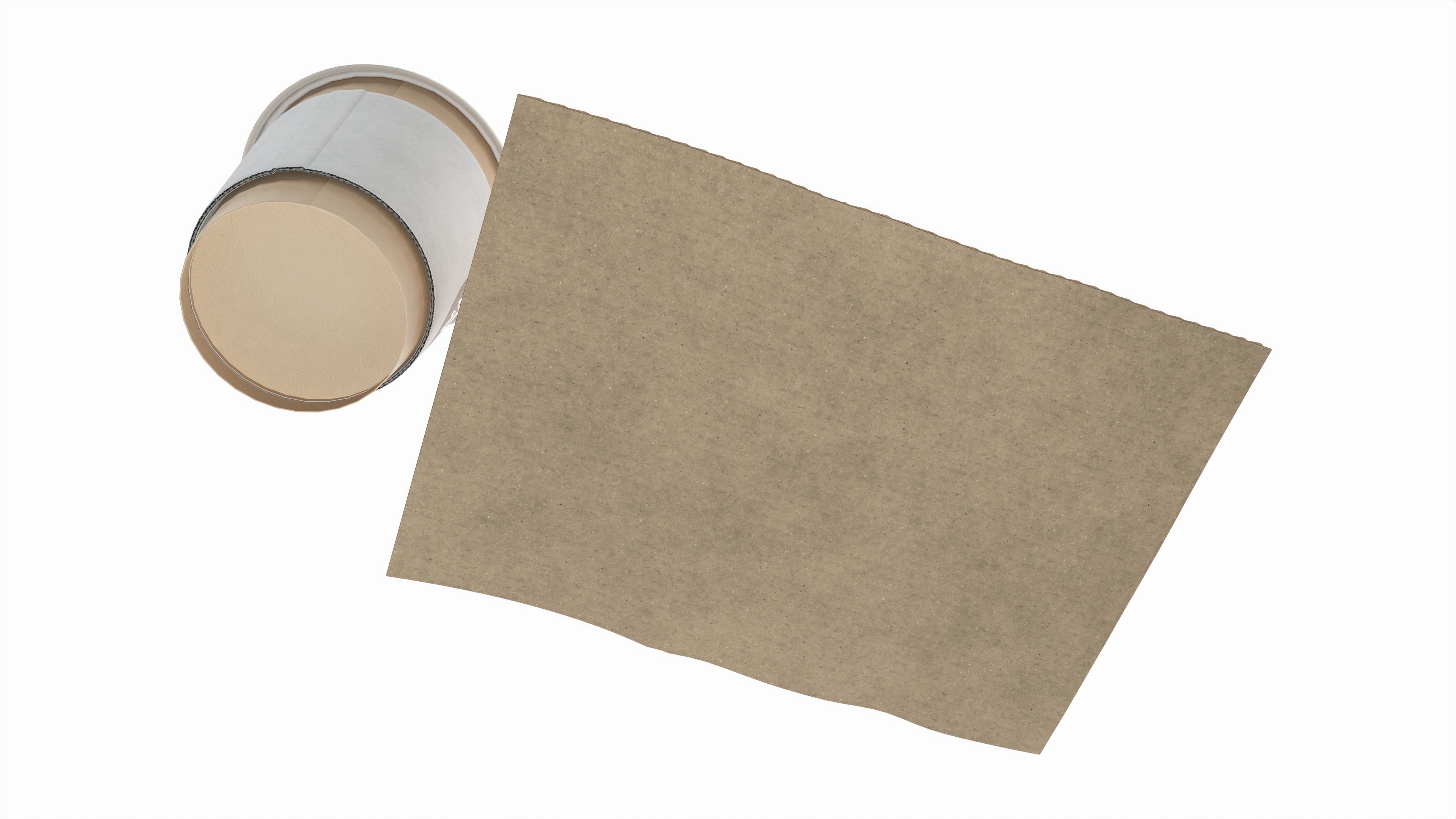 Paper coffee cup with pair of donuts 3D model_3