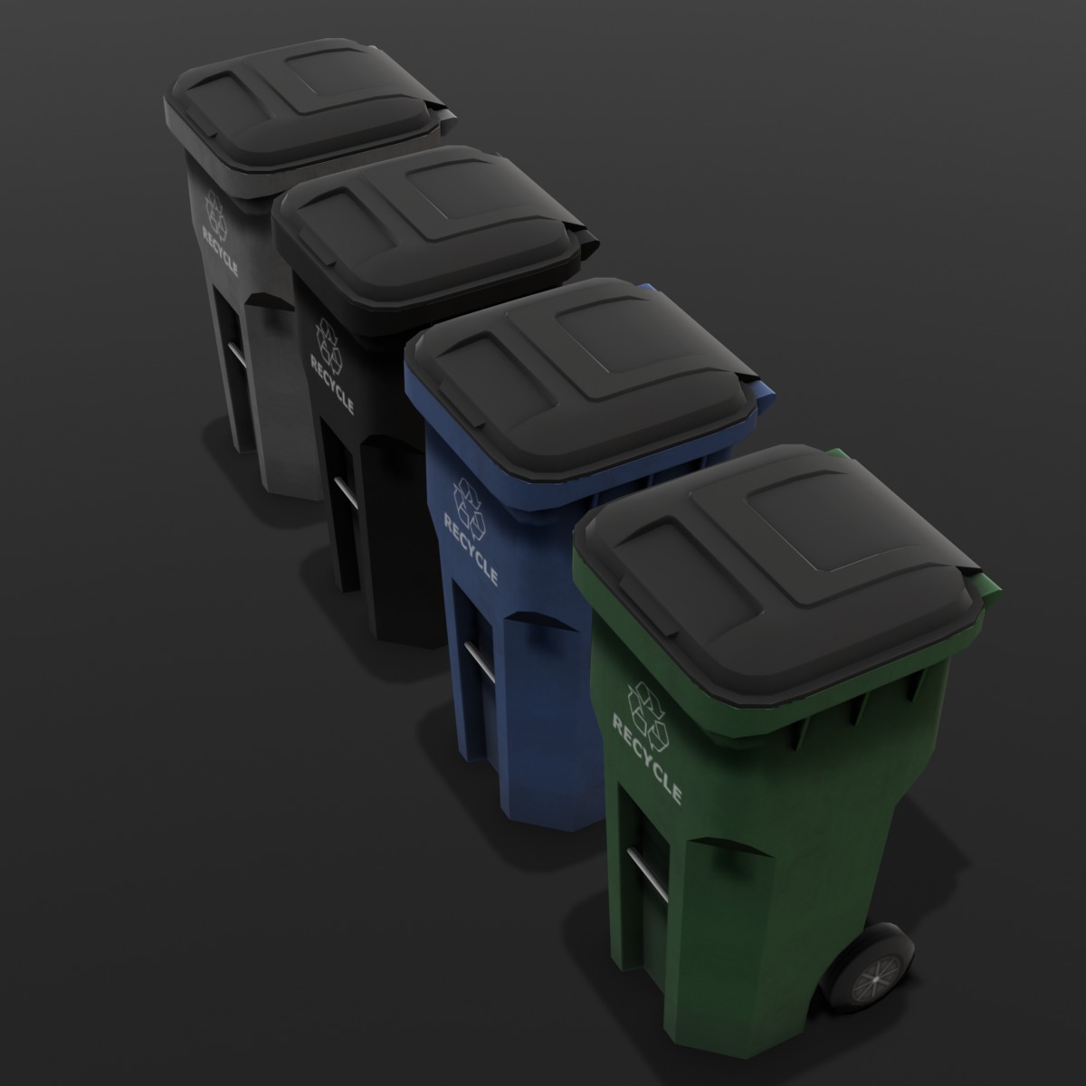 Dust Bin 3D Model  Low-poly 3D model_9