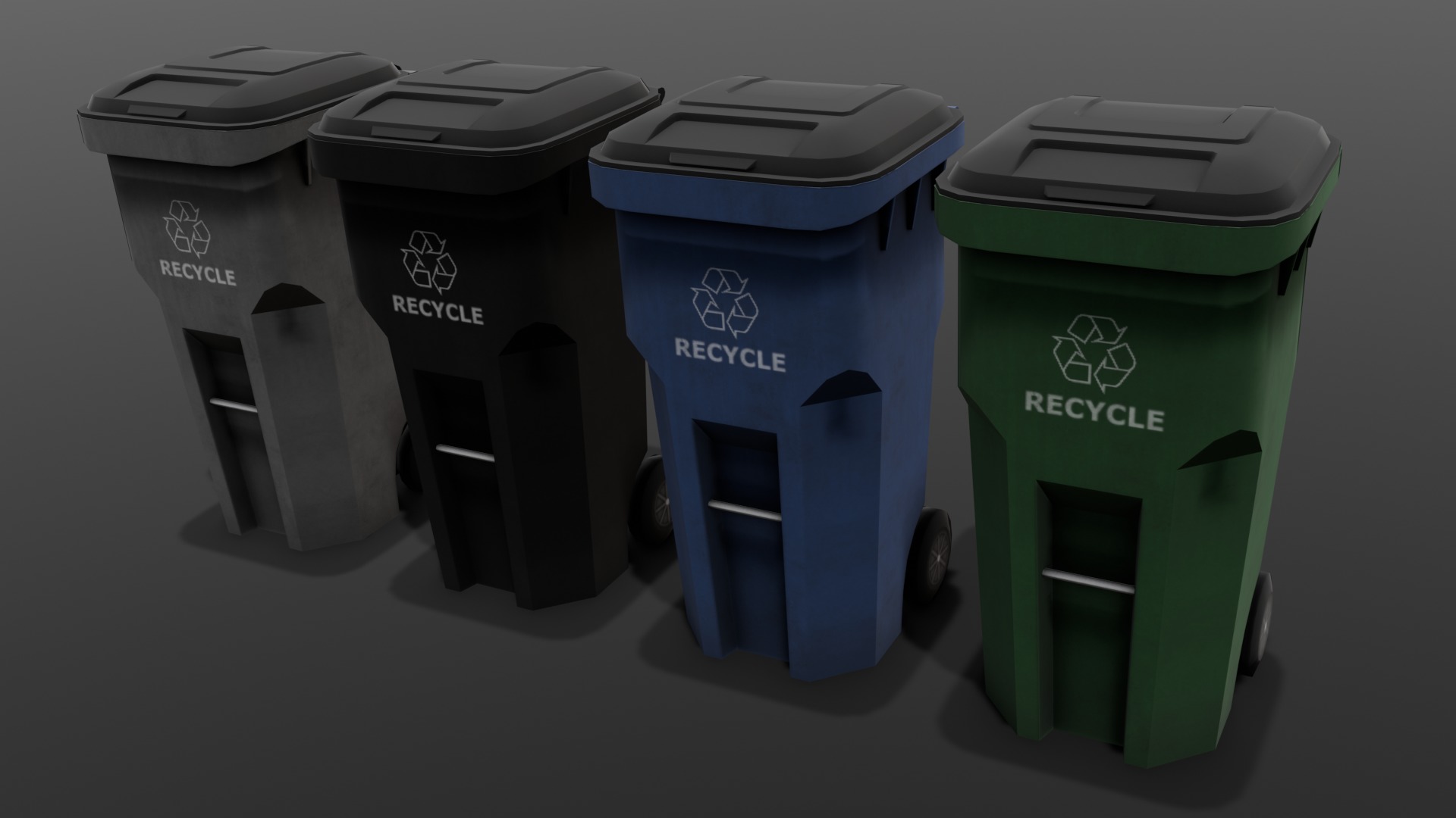 Dust Bin 3D Model  Low-poly 3D model_2
