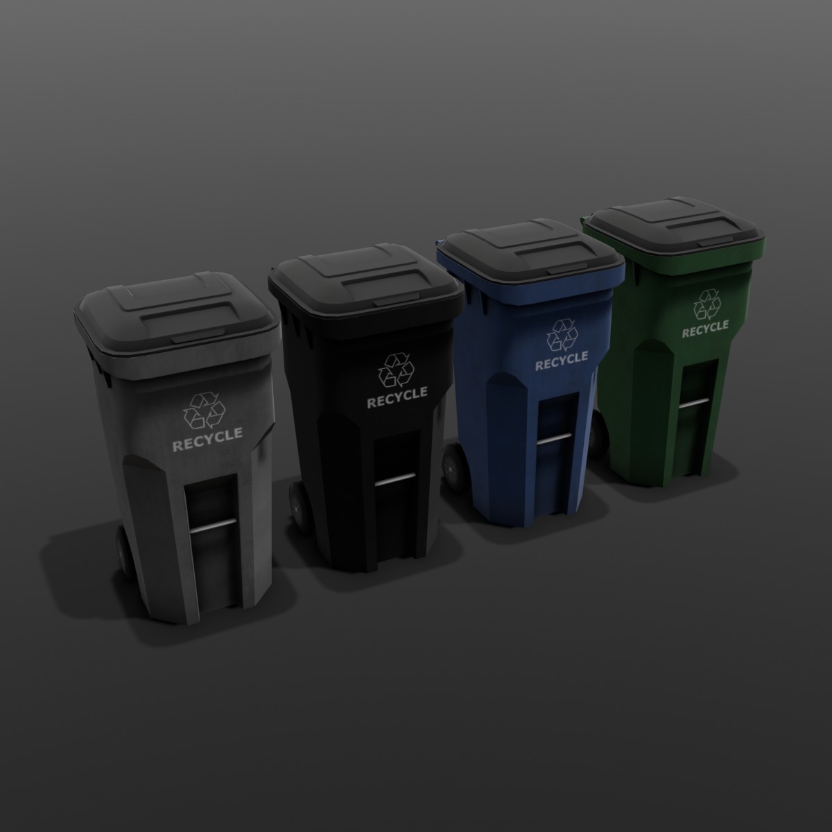 Dust Bin 3D Model  Low-poly 3D model_8