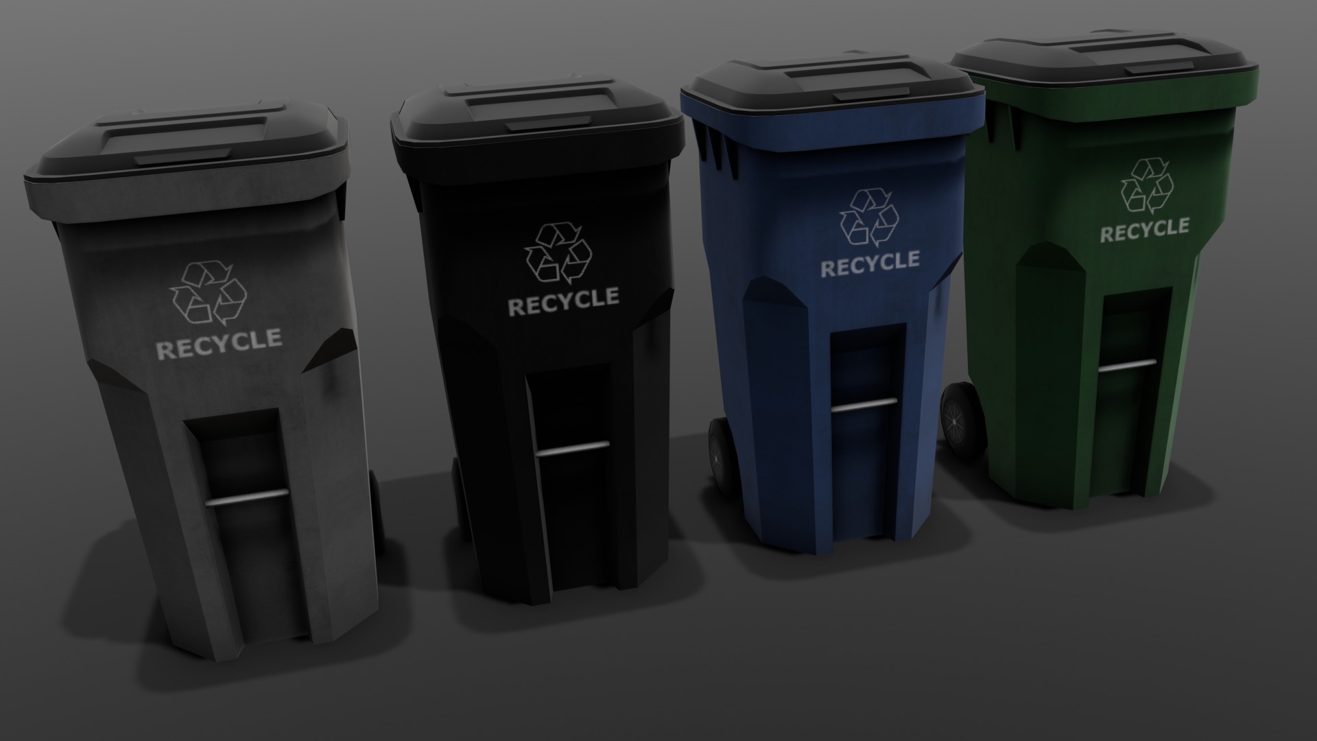 Dust Bin 3D Model  Low-poly 3D model_4