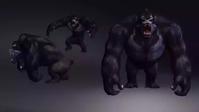 gorila animated 3d model