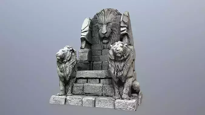 Lion Stone Throne 