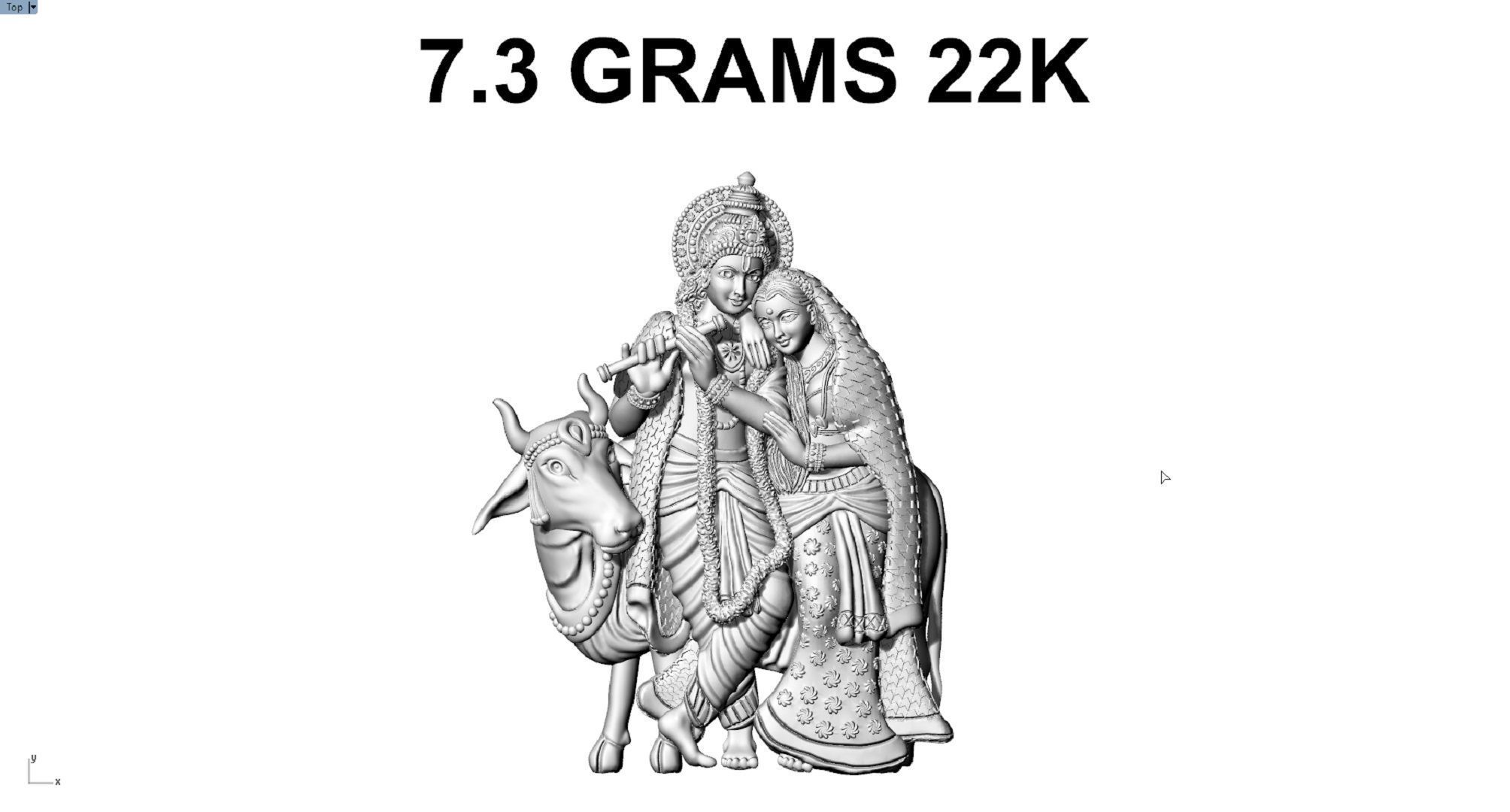 RATHA KIRSHNA WITH COW 3D print model_2