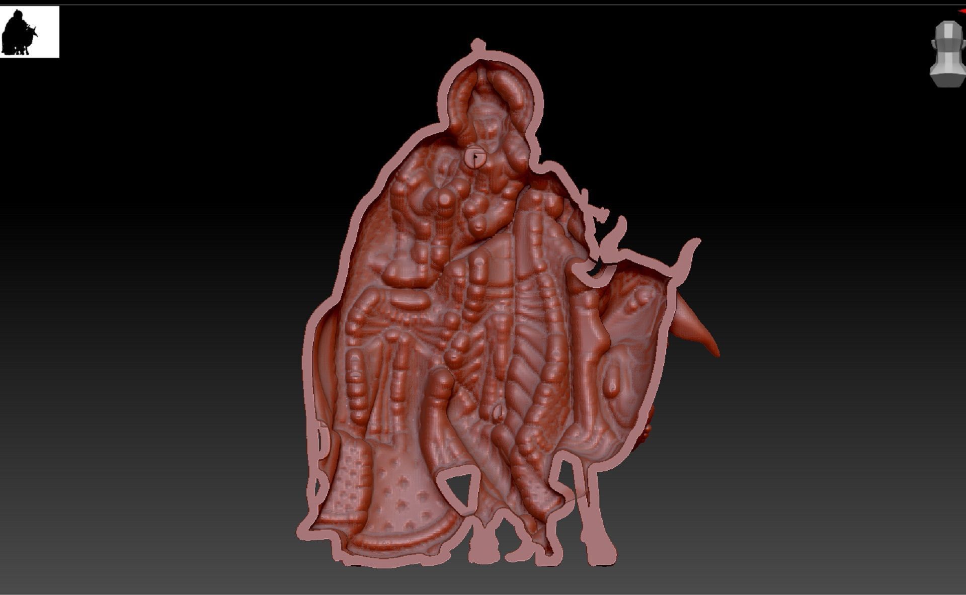 RATHA KIRSHNA WITH COW 3D print model_5