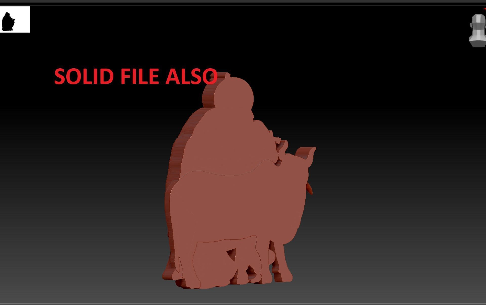 RATHA KIRSHNA WITH COW 3D print model_7