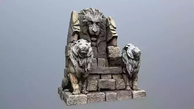 Lion Stone Throne 