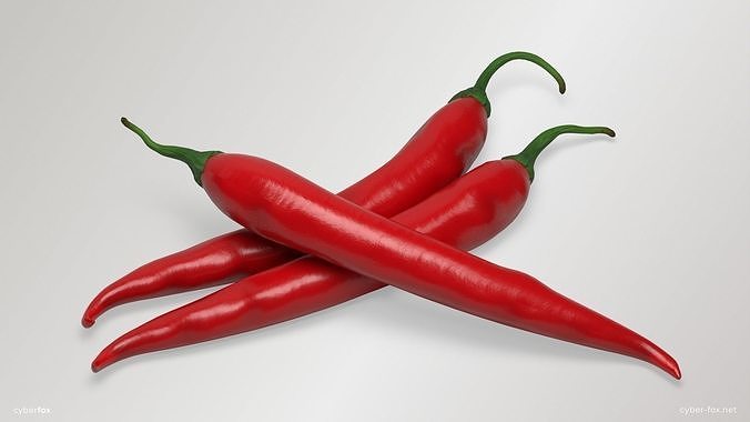 Red Chili Peppers Low-poly 3D model